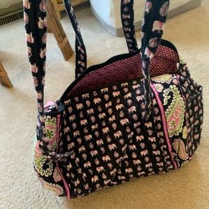 Vintage Vera Bradley Pink Elephant Print overnight duffle